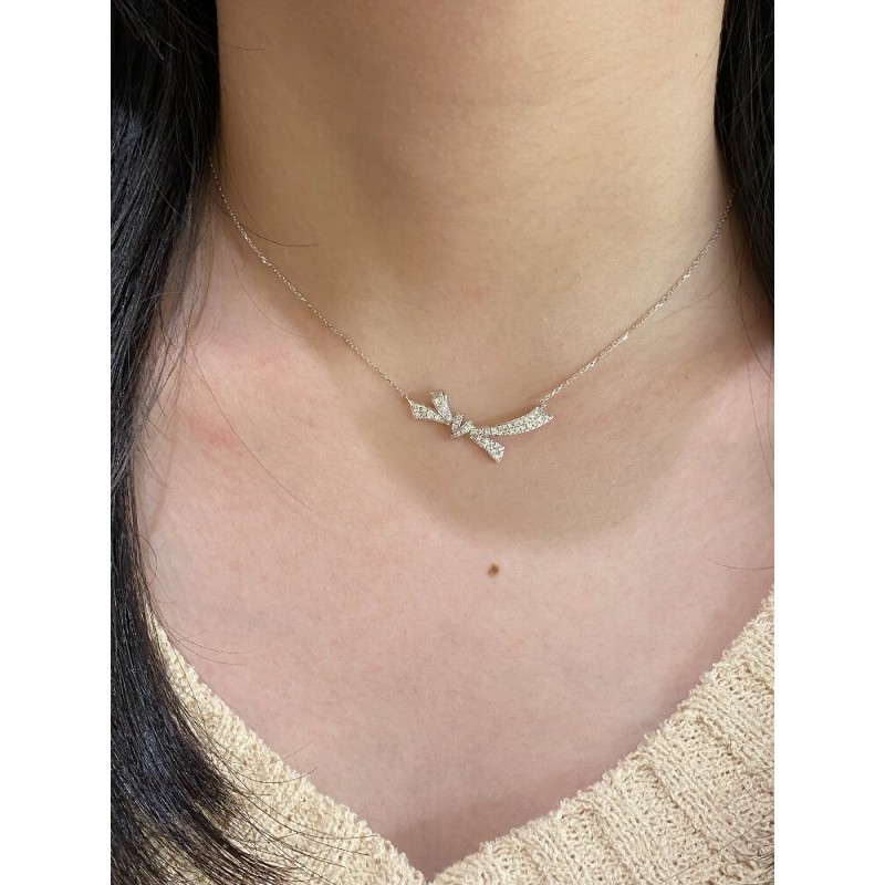Ruif Jewelry Classic Design 18K White Gold 0.34ct Natural Diamond Necklace Wholesale price necklace