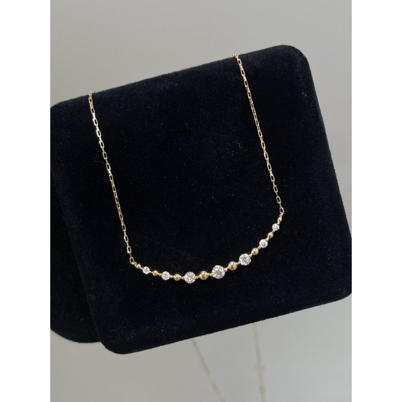 Ruif Jewelry Classic Design 18K Yellow Gold 0.17ct Natural Diamond Necklace Wholesale price necklace