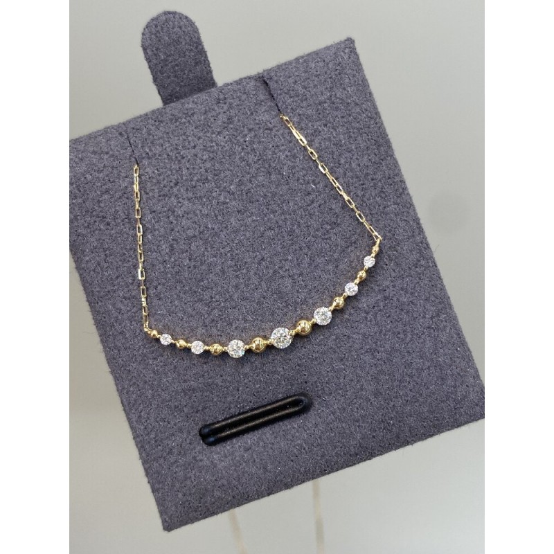 Ruif Jewelry Classic Design 18K Yellow Gold 0.17ct Natural Diamond Necklace Wholesale price necklace