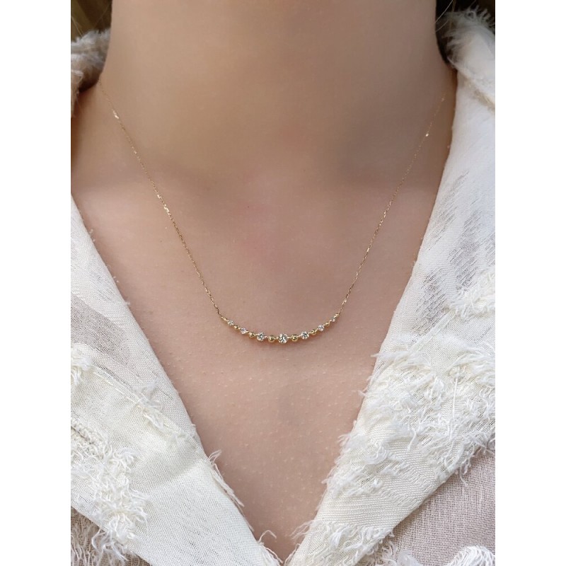 Ruif Jewelry Classic Design 18K Yellow Gold 0.17ct Natural Diamond Necklace Wholesale price necklace