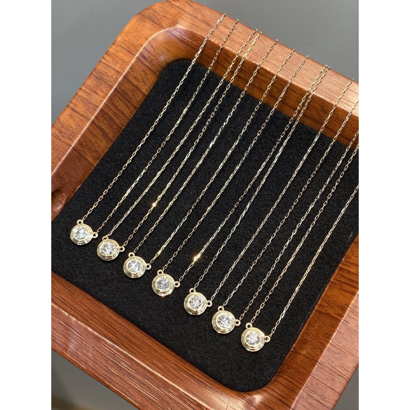Ruif Jewelry Classic Design 18K Yellow Gold 0.2ct Natural Diamond Necklace Wholesale price necklace