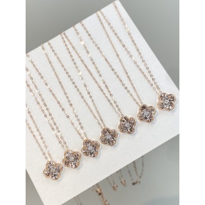 Ruif Jewelry Classic Design 18K Rose Gold Natural Diamond Necklace Wholesale price necklace