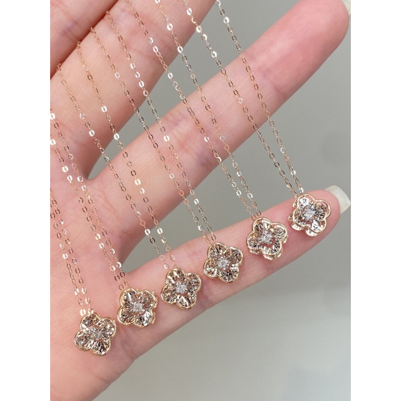 Ruif Jewelry Classic Design 18K Rose Gold Natural Diamond Necklace Wholesale price necklace