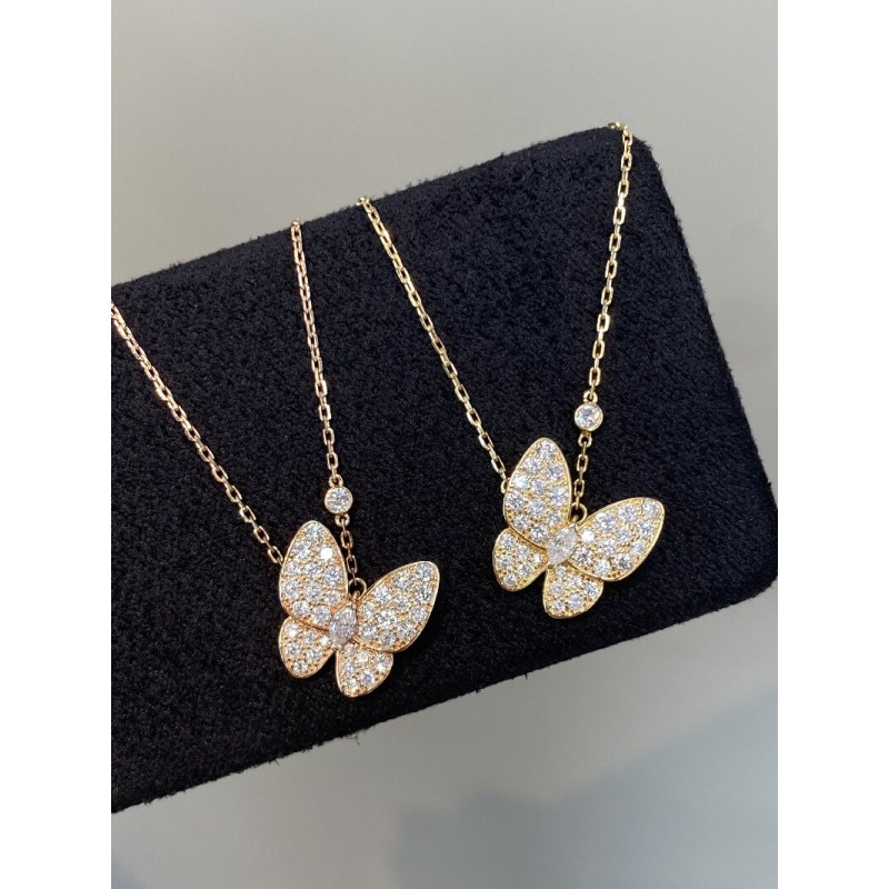 Ruif Jewelry Classic Design 18K Rose/Yellow Gold Natural Diamond Necklace Wholesale price necklace