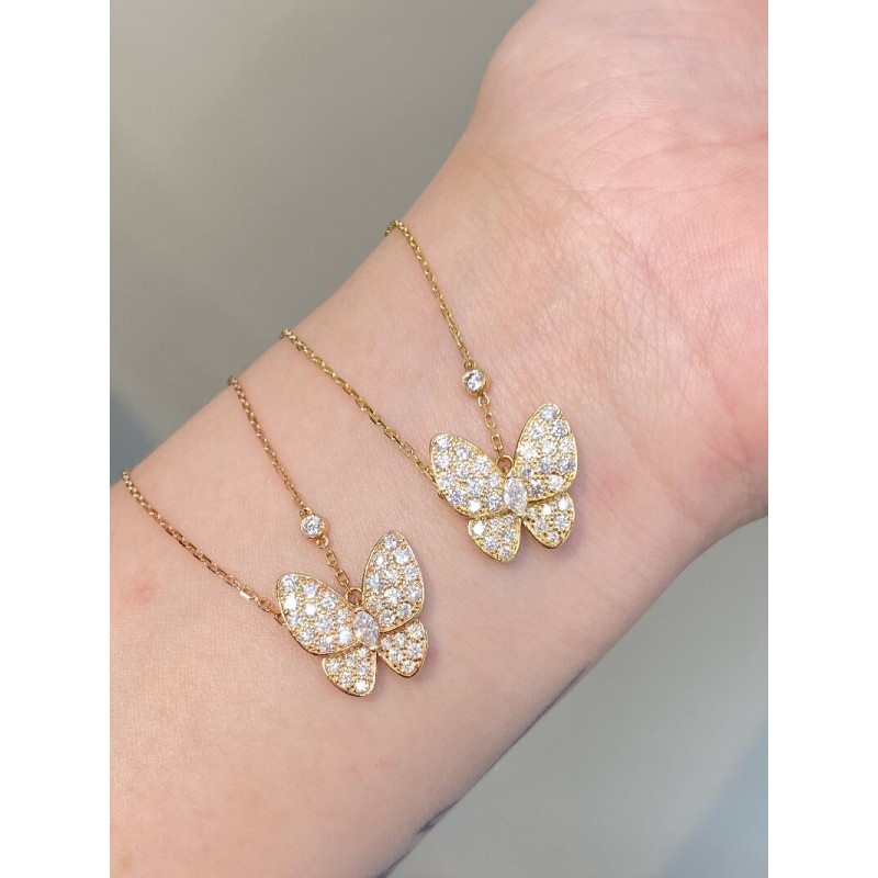 Ruif Jewelry Classic Design 18K Rose/Yellow Gold Natural Diamond Necklace Wholesale price necklace