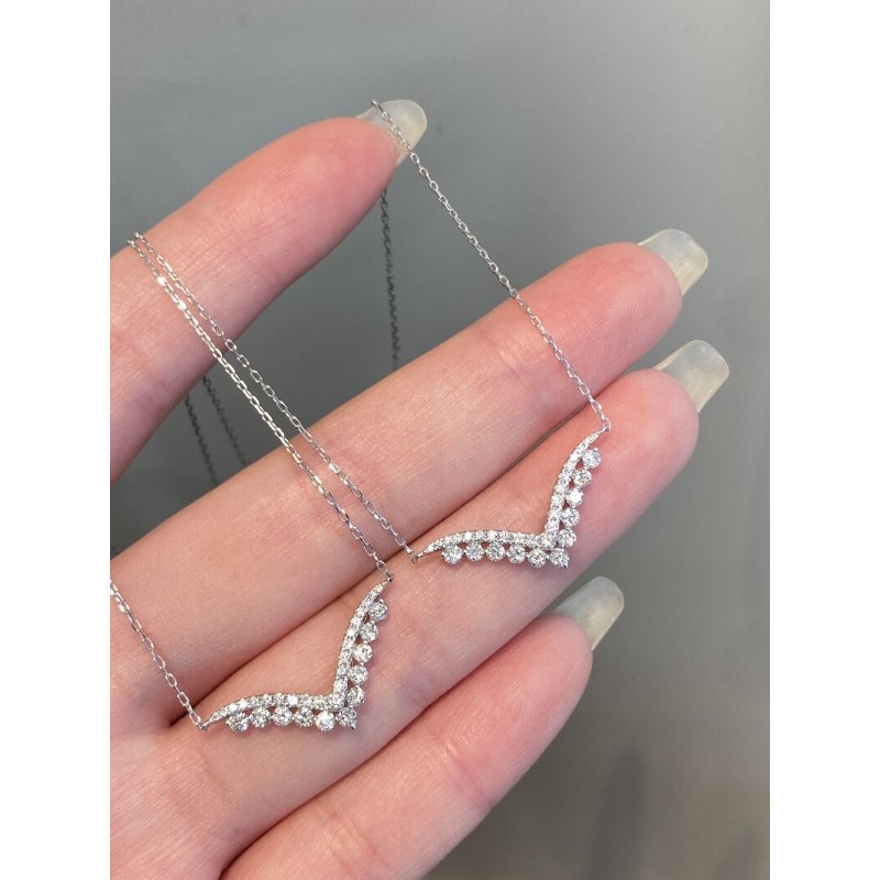 Ruif Jewelry Classic Design 18K White Gold Natural Diamond Necklace Wholesale price necklace