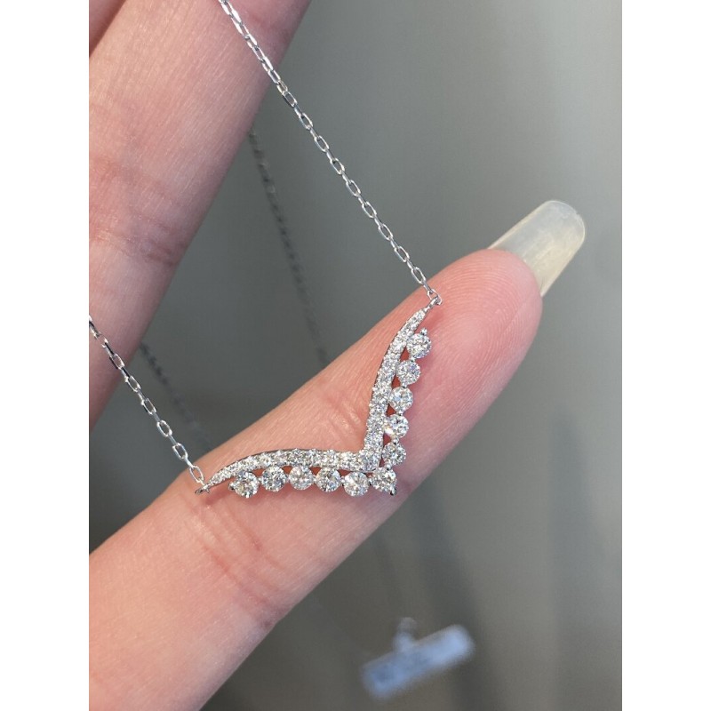 Ruif Jewelry Classic Design 18K White Gold Natural Diamond Necklace Wholesale price necklace
