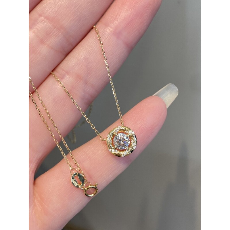 Ruif Jewelry Classic Design 18K Yellow Gold 0.55ct Natural Diamond Necklace Wholesale price necklace