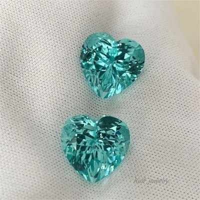 Ruif Jewelry Popular Lab Grown Paraiba Sapphire Loose Gemstone Heart Shape Semi-precious Stone Sales with Free Shipping