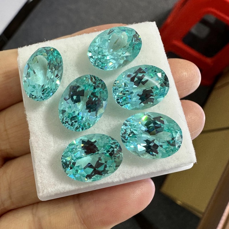 Ruif Jewelry New Fashion Lab Grown Paraiba Loose Gemstones Oval Shape Gems Jewelry Beads