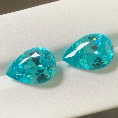 Ruif Jewelry New Fashion Paraiba Color Lab Grown Sapphire Pear Shape Loose Gemstone for Jewelry Making