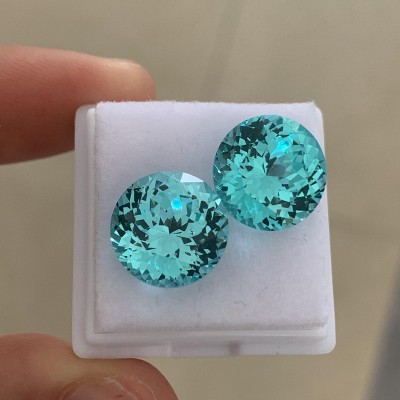 Ruif Jewelry Hand Made Popular Lab Grown Paraiba Sapphire Loose Stone Round Precious Gemstones for Diy Jewelry Making