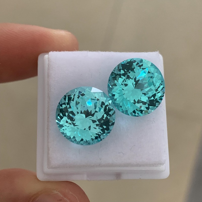 Ruif Jewelry Hand Made Popular Lab Grown Paraiba Sapphire Loose Stone Round Precious Gemstones for Diy Jewelry Making Ruif Jewelry Hand Made Popular Lab Grown Paraiba Sapphire Loose Stone Round Precious Gemstones for Diy Jewelry Making