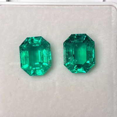 Ruif Jewelry Top Quality 8.5x10.5mm Big Corner Emerald Cut Lab Grown Emeralds Columbia Color Loose Gemstone for Diy Jewelry Making
