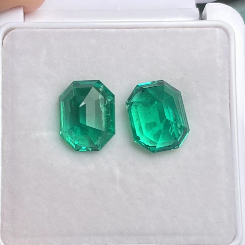 Ruif Jewelry Top Quality 8.5x10.5mm Big Corner Emerald Cut Lab Grown Emeralds Columbia Color Loose Gemstone for Diy Jewelry Making Ruif Jewelry Top Quality 8.5x10.5mm Big Corner Emerald Cut Lab Grown Emeralds Columbia Color Loose Gemstone for Diy Jewelry Making