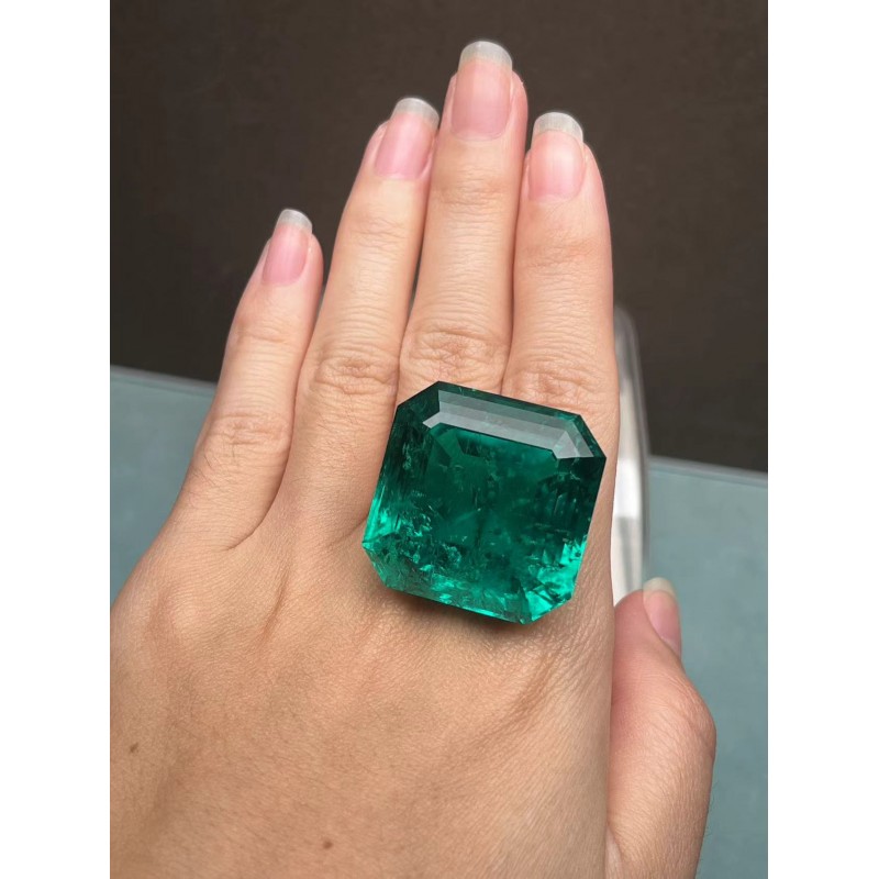 Pirmiana Big Size Asscher Cut 27x27mm90ct Lab Grown Emeralds with Inclushions Like Natural Emerald Gemstone for Jewelry Making Pirmiana Big Size Asscher Cut 27x27mm90ct Lab Grown Emeralds with Inclushions Like Natural Emerald Gemstone for Jewelry Making