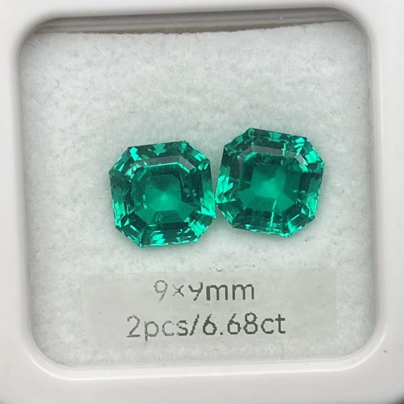 Pirmiana Big Size Asscher Cut 9x9mm Lab Grown Emeralds with Inclushions Like Natural Emerald Gemstone for Jewelry Making Pirmiana Big Size Asscher Cut 9x9mm Lab Grown Emeralds with Inclushions Like Natural Emerald Gemstone for Jewelry Making