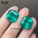 Ruif Jewelry Top Quality 15x15mm2pcs Cushion Cut Lab Grown Emeralds Columbia Color Loose Gemstone for Diy Jewelry Making