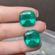 Ruif Jewelry Top Quality 15x15mm2pcs Cushion Cut Lab Grown Emeralds Columbia Color Loose Gemstone for Diy Jewelry Making
