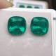 Ruif Jewelry Top Quality 15x15mm2pcs Cushion Cut Lab Grown Emeralds Columbia Color Loose Gemstone for Diy Jewelry Making