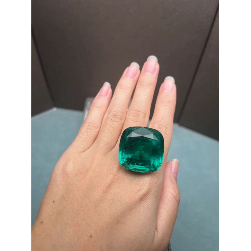 Ruif Jewelry Top Quality 26x26mm80ct Cushion Cut Lab Grown Emeralds Columbia Color Loose Gemstone for Diy Jewelry Making Ruif Jewelry Top Quality 26x26mm80ct Cushion Cut Lab Grown Emeralds Columbia Color Loose Gemstone for Diy Jewelry Making