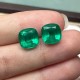 Ruif Jewelry Top Quality 9x9mm5.995ct/pair  Cushion Cut Lab Grown Emeralds Columbia Color Loose Gemstone for Diy Jewelry Making