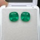 Ruif Jewelry Top Quality 9x9mm5.995ct/pair  Cushion Cut Lab Grown Emeralds Columbia Color Loose Gemstone for Diy Jewelry Making