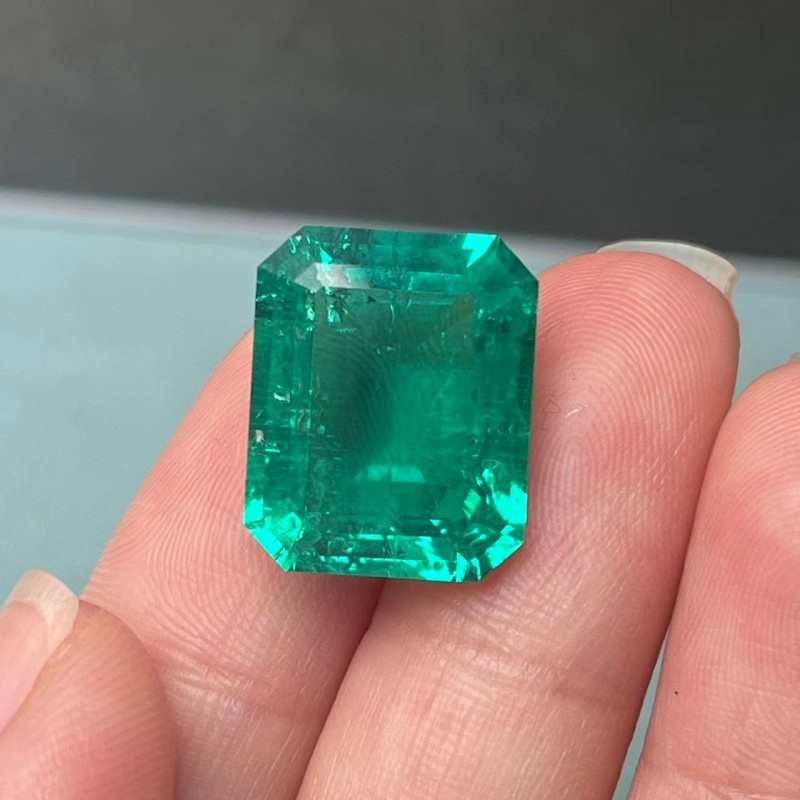 Pirmiana Big Size 11.6ct Emerald Cut 13x16mm Lab Grown Emeralds with Inclushions Like Natural Emerald Gemstone for Jewelry Making Pirmiana Big Size 11.6ct Emerald Cut 13x16mm Lab Grown Emeralds with Inclushions Like Natural Emerald Gemstone for Jewelry Making