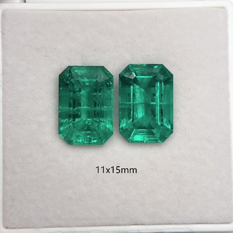 Pirmiana High Quality Emerald Cut 11x15mm Lab Grown Emeralds with Inclushions Like Natural Emerald Gemstone for Jewelry Making