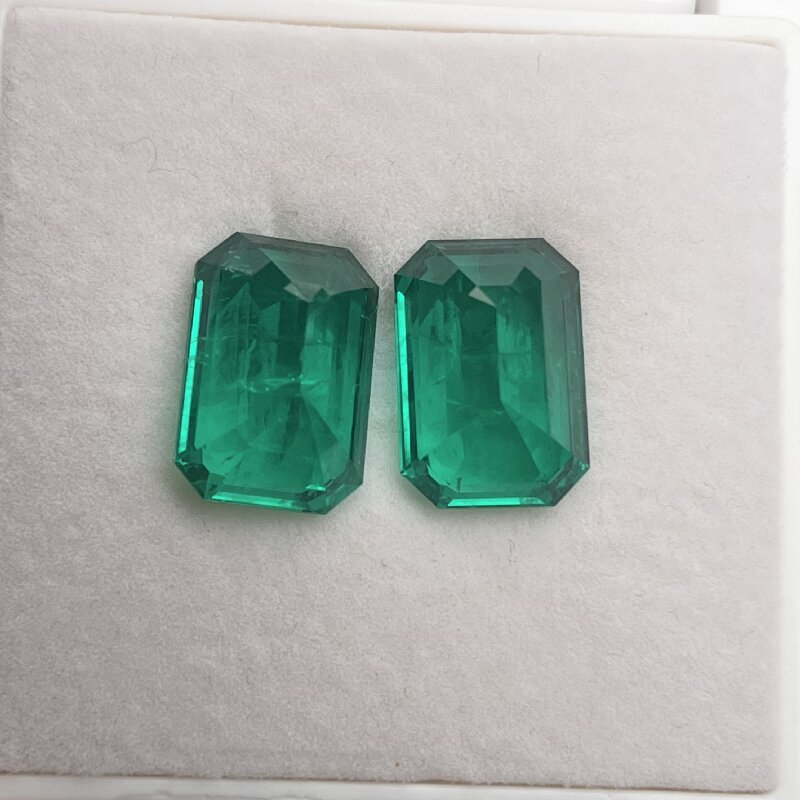 Pirmiana High Quality Emerald Cut 11x15mm Lab Grown Emeralds with Inclushions Like Natural Emerald Gemstone for Jewelry Making