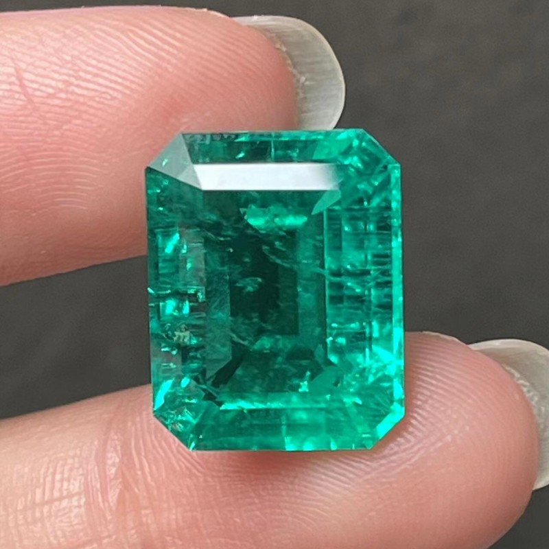 Pirmiana Big Size 11.5ct Emerald Cut 12x16mm Lab Grown Emeralds with Inclushions Like Natural Emerald Gemstone for Jewelry Making Pirmiana Big Size 11.5ct Emerald Cut 12x16mm Lab Grown Emeralds with Inclushions Like Natural Emerald Gemstone for Jewelry Making