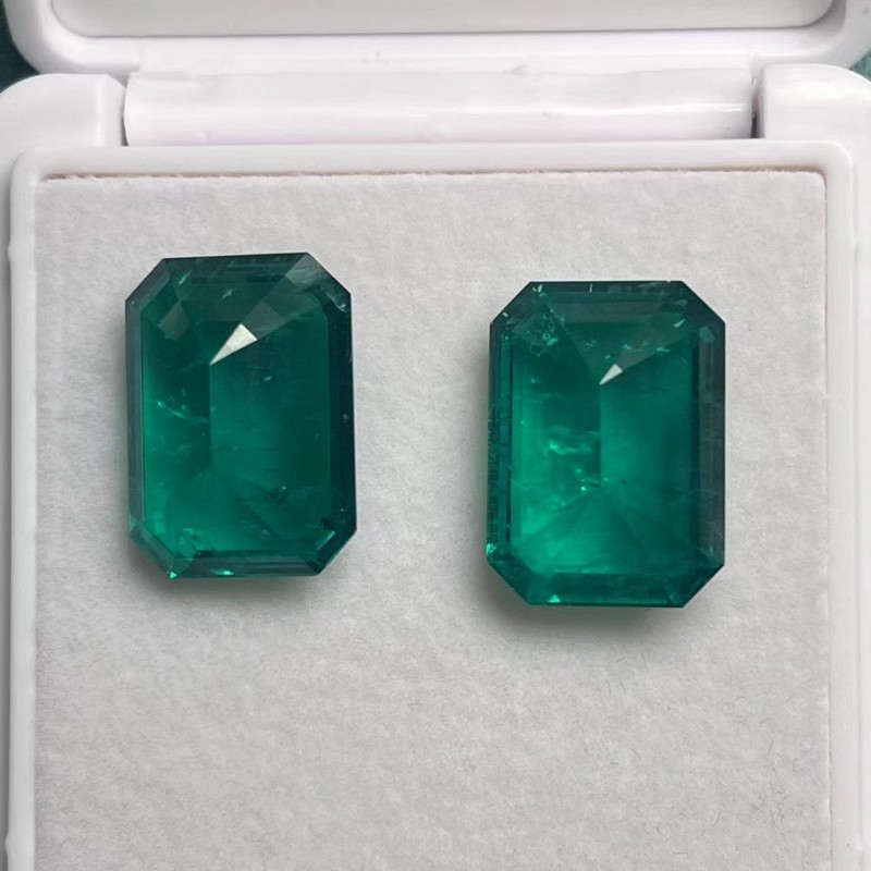 Pirmiana Big Size Emerald Cut 13.5x18.5mm 2pcs 30.24ct Lab Grown Emeralds with Inclushions Like Natural Emerald Gemstone for Jewelry Making Pirmiana Big Size Emerald Cut 13.5x18.5mm 2pcs 30.24ct Lab Grown Emeralds with Inclushions Like Natural Emerald Gemstone for Jewelry Making