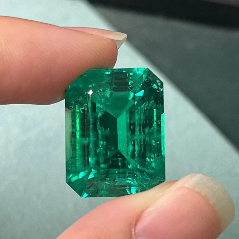 Pirmiana Big Size 16.3ct Emerald Cut 14x18mm Lab Grown Emeralds with Inclushions Like Natural Emerald Gemstone for Jewelry Making Pirmiana Big Size 16.3ct Emerald Cut 14x18mm Lab Grown Emeralds with Inclushions Like Natural Emerald Gemstone for Jewelry Making