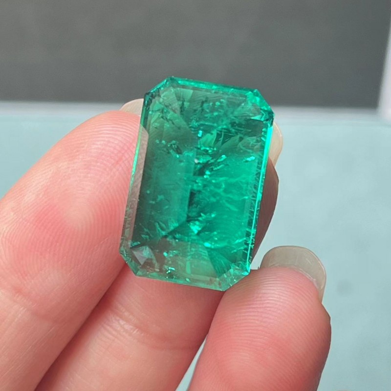 Pirmiana Big Size 16.62ct Emerald Cut 12.48x19.26mm Lab Grown Emeralds with Inclushions Like Natural Emerald Gemstone for Jewelry Making Pirmiana Big Size 16.62ct Emerald Cut 12.48x19.26mm Lab Grown Emeralds with Inclushions Like Natural Emerald Gemstone for Jewelry Making