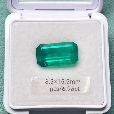 Pirmiana Big Size 6.96ct Emerald Cut 8.5x15.5mm Lab Grown Emeralds with Inclushions Like Natural Emerald Gemstone for Jewelry Making