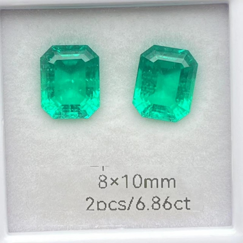 Pirmiana Big Size Emerald Cut 8x10mm Lab Grown Emeralds with Inclushions Like Natural Emerald Gemstone for Jewelry Making Pirmiana Big Size Emerald Cut 8x10mm Lab Grown Emeralds with Inclushions Like Natural Emerald Gemstone for Jewelry Making