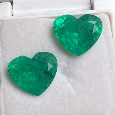 Ruif Jewelry Top Quality 12x14mm Heart Shape Lab Grown Emeralds Columbia Color Loose Gemstone for Diy Jewelry Making