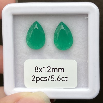 Pirmiana High Quality 8x12mm 5.60ct/pair Pear Shape Lab Grown Emerald in stock