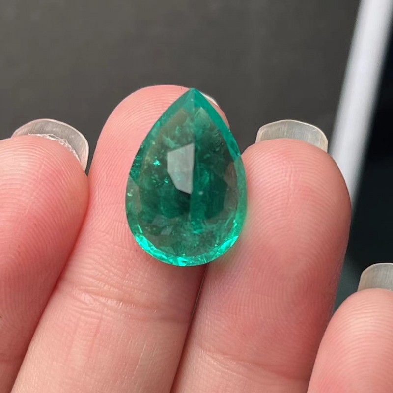 Ruif Jewelry Top Quality Pear Shape 11x16mm 7.11ct Lab Grown Emeralds Columbia Color Loose Gemstone for Diy Jewelry Making Ruif Jewelry Top Quality Pear Shape 11x16mm 7.11ct Lab Grown Emeralds Columbia Color Loose Gemstone for Diy Jewelry Making