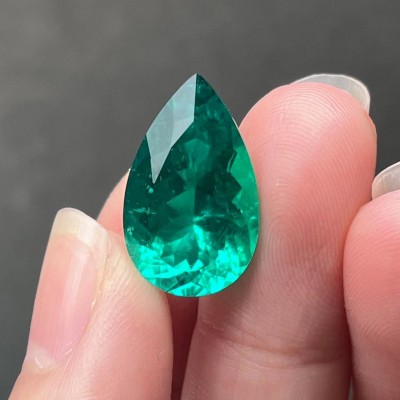 Ruif Jewelry Top Quality Pear Shape 11x18mm 8.09ct Lab Grown Emeralds Columbia Color Loose Gemstone for Diy Jewelry Making