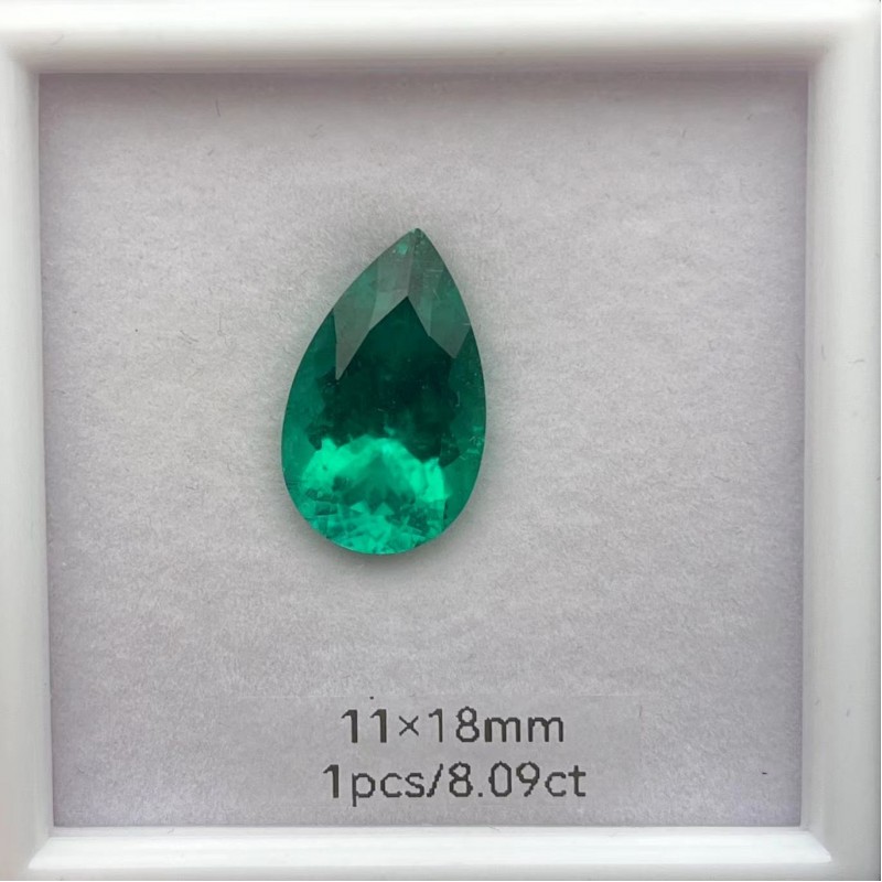 Ruif Jewelry Top Quality Pear Shape 11x18mm 8.09ct Lab Grown Emeralds Columbia Color Loose Gemstone for Diy Jewelry Making