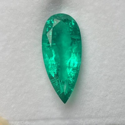 Ruif Jewelry Top Quality Pear Shape 11x25mm 11.05ct Lab Grown Emeralds Columbia Color Loose Gemstone for Diy Jewelry Making