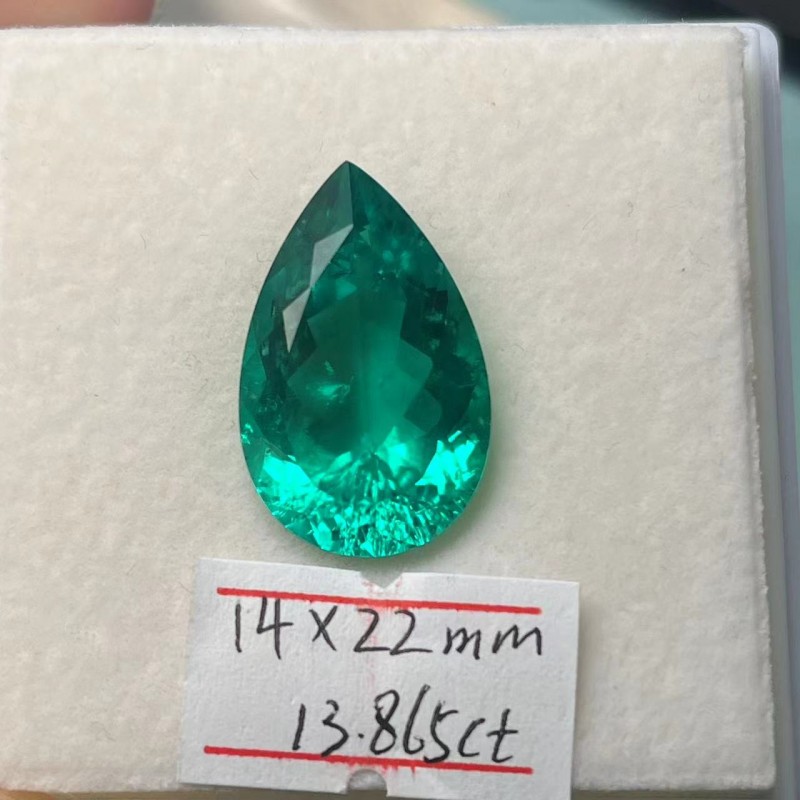 Ruif Jewelry Top Quality Pear Shape 14x22mm 13.865ct Lab Grown Emeralds Columbia Color Loose Gemstone for Diy Jewelry Making Ruif Jewelry Top Quality Pear Shape 14x22mm 13.865ct Lab Grown Emeralds Columbia Color Loose Gemstone for Diy Jewelry Making