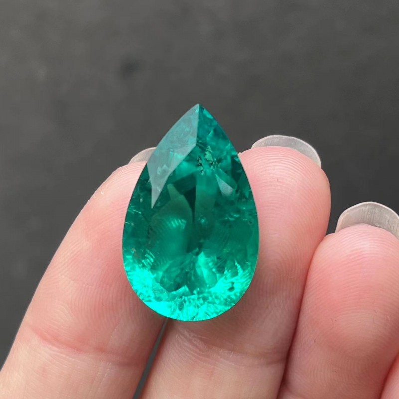 Ruif Jewelry Top Quality Pear Shape 14x22mm 13.865ct Lab Grown Emeralds Columbia Color Loose Gemstone for Diy Jewelry Making Ruif Jewelry Top Quality Pear Shape 14x22mm 13.865ct Lab Grown Emeralds Columbia Color Loose Gemstone for Diy Jewelry Making