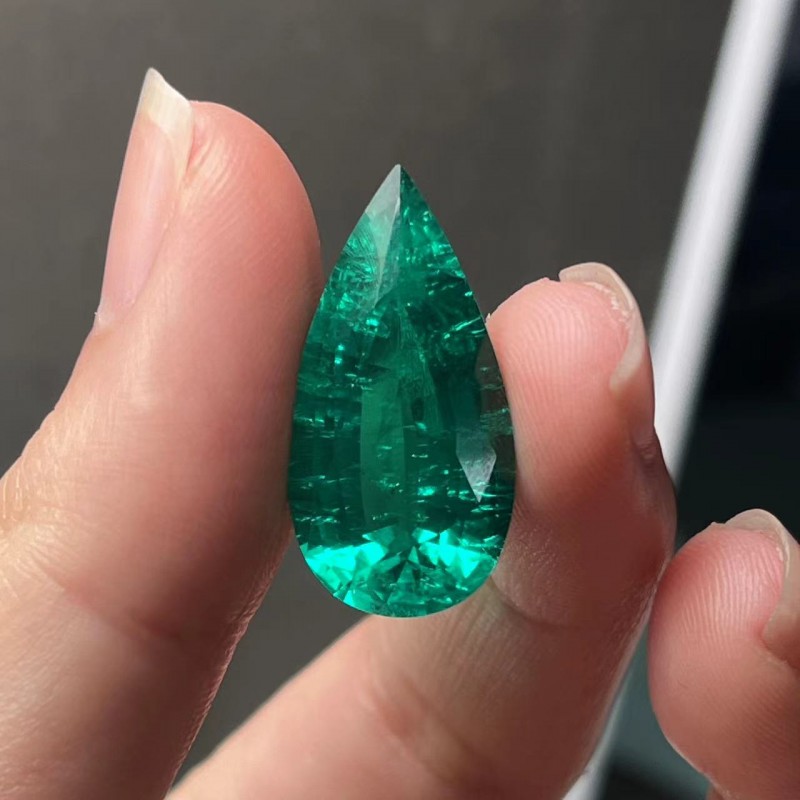 Ruif Jewelry Top Quality Pear Shape 12x23mm 10.745ct Lab Grown Emeralds Columbia Color Loose Gemstone for Diy Jewelry Making Ruif Jewelry Top Quality Pear Shape 12x23mm 10.745ct Lab Grown Emeralds Columbia Color Loose Gemstone for Diy Jewelry Making