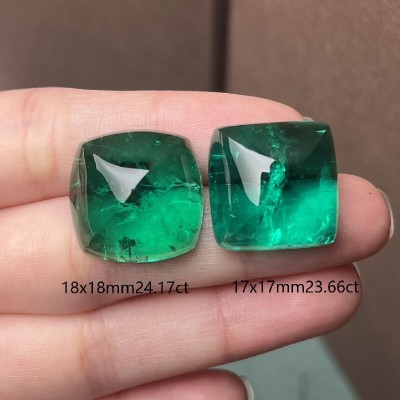 Pirmiana High Quality Colombia Color Sugar Loaf Lab Grown Emerald Loose Gemstone  for Jewelry Making