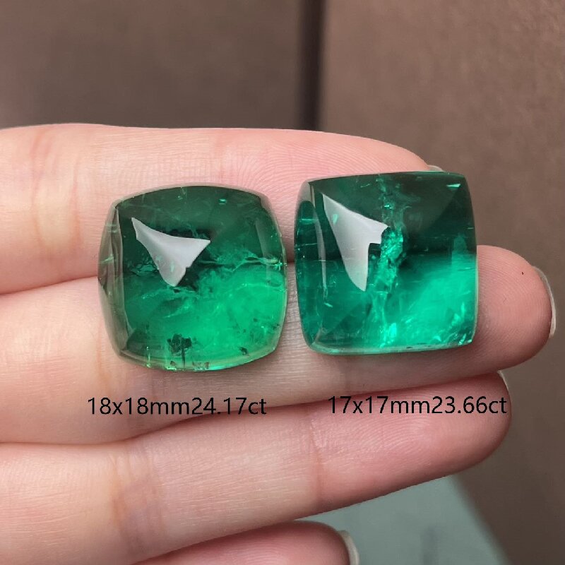 Pirmiana High Quality Colombia Color Sugar Loaf Lab Grown Emerald Loose Gemstone  for Jewelry Making