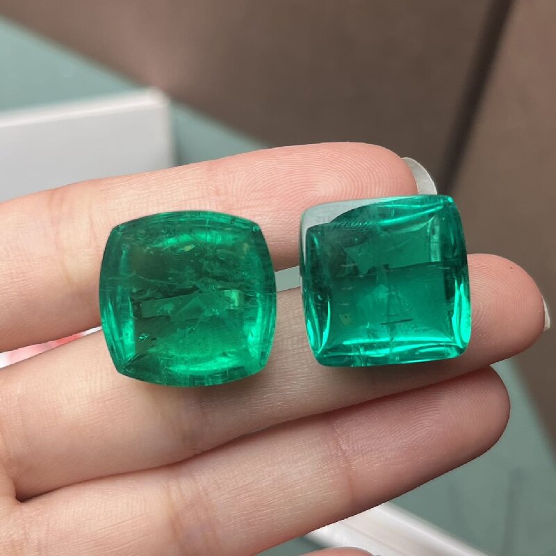 Pirmiana High Quality Colombia Color Sugar Loaf Lab Grown Emerald Loose Gemstone  for Jewelry Making