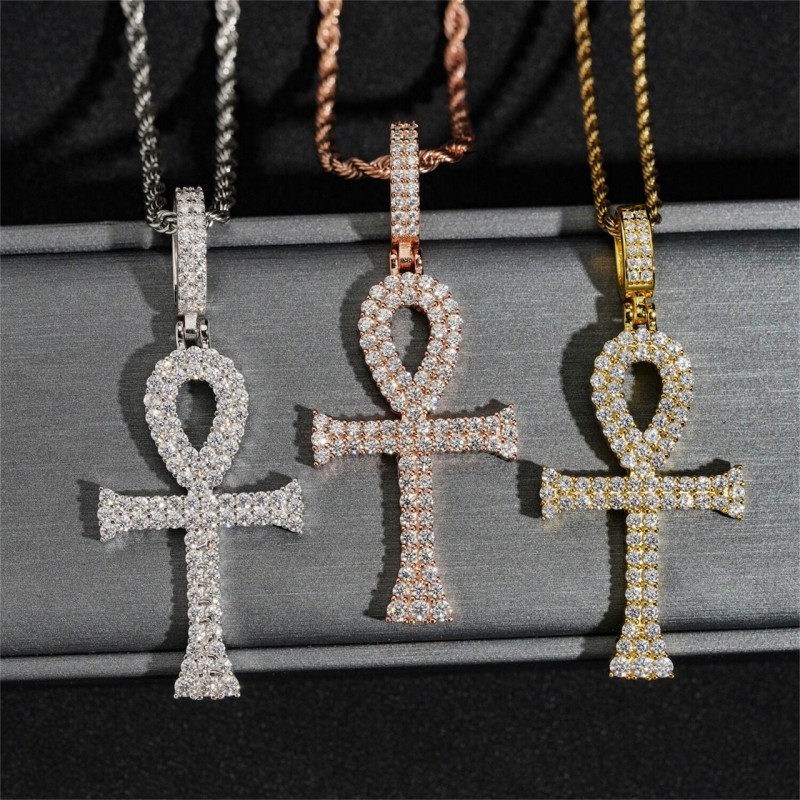 Ruif Jewelry S925 silver Moissanite cross pendant can be worn with a 3mm-6.5mm tennis chain(Just the Moissanite pendant, not including the chain) Ruif Jewelry S925 silver Moissanite cross pendant can be worn with a 3mm-6.5mm tennis chain(Just the Moissanite pendant, not including the chain)