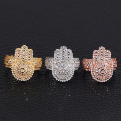 Ruif Jewelry S925 Silver Moissanite D color European and American personality hip hop palm rings